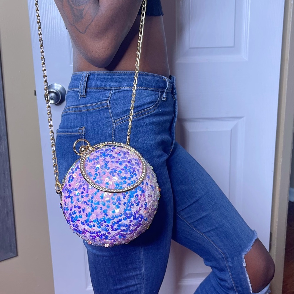 Sequin Round Bag - Picture 3 of 4